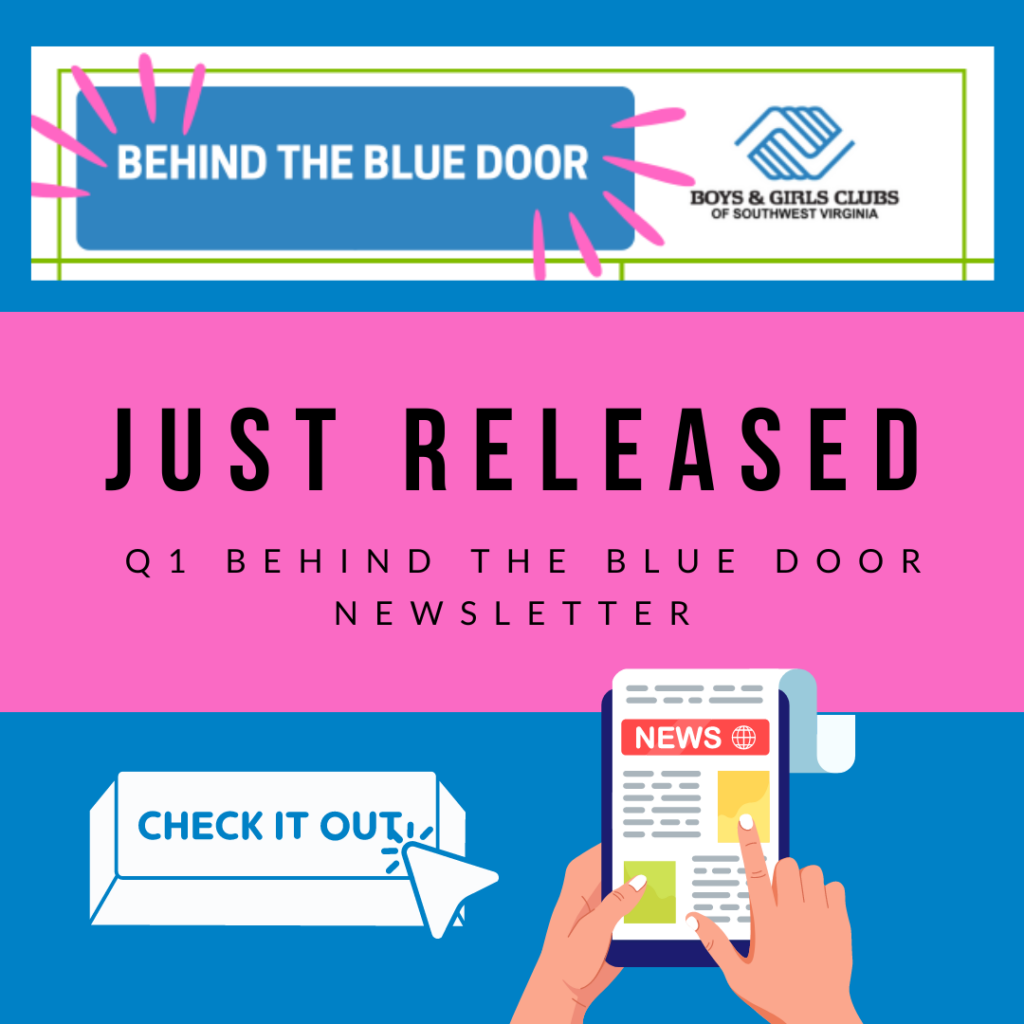 Behind the Blue Door Newsletter Graphic